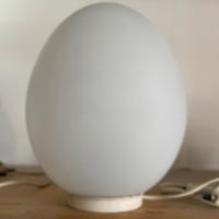 Coppia lampade uovo vetro opalino anni 70 vintage