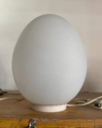 Coppia lampade uovo vetro opalino anni 70 vintage