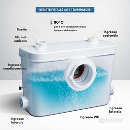 TRITURATORE PER WC E CUCINA CON 3 ENTRATE NUOVO