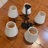 Lampadario ferro battuto