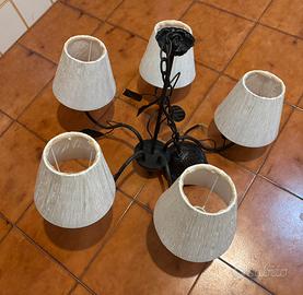 Lampadario ferro battuto