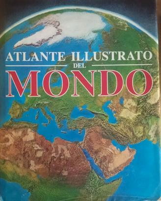 Atlante illustrato del mondo vintage anni 80 