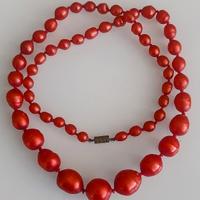 Collana giorocollo - finte perle colore porpora