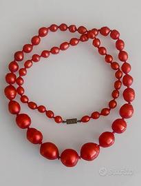 Collana giorocollo - finte perle colore porpora