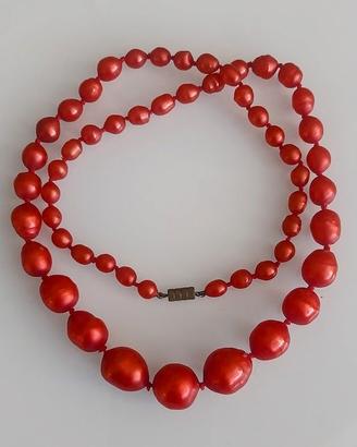 Collana giorocollo - finte perle colore porpora