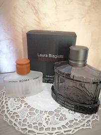 Coppia di profumi vuoti marcati "Roma" 