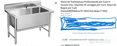 Vasca da toelettatura nuova