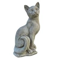 Statua gatto scultura animale in cemento e pietra