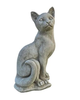 Statua gatto scultura animale in cemento e pietra
