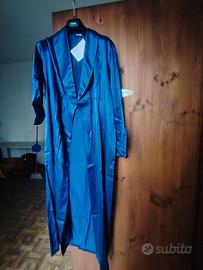 Vestaglia in seta blu taglia 42