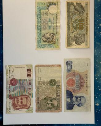 Lotto banconote lire 500 1000