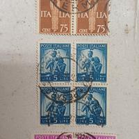 Nr.3 quartine francobolli Poste Italiane usati