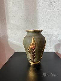 Vaso in ceramica e oro zecchino Zaccagnini anni 40