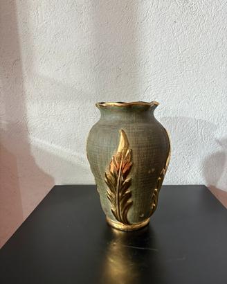 Vaso in ceramica e oro zecchino Zaccagnini anni 40