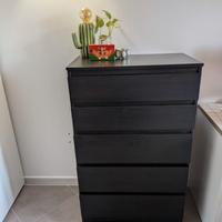 Cassettiera MALM 5 cassetti Ikea nero