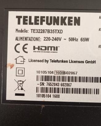 Schermo 32 pollici per TV Telefunken