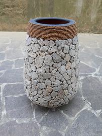 Vaso pietra e corda etnico portaombrelli