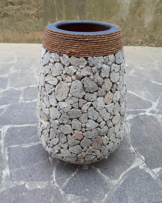 Vaso pietra e corda etnico portaombrelli