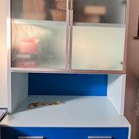 Libreria con cassettiera fatta a mano su misura