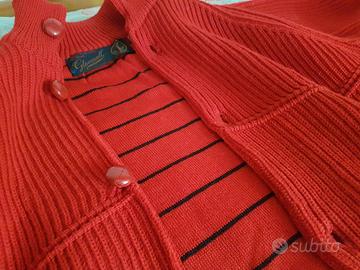 Cardigan rosso Gloverall pura lana vergine