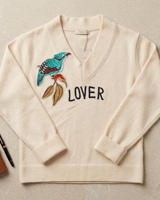 Maglione Vintage "Lover" con Ricamo Artigianale