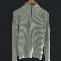 Schott maglia a zip parziale grigio a coste uomo