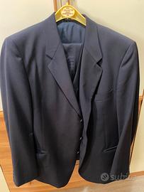 Abito Uomo 3 pezzi blu scuro TG 5XL fresco lana