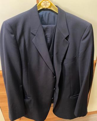 Abito Uomo 3 pezzi blu scuro TG 5XL fresco lana