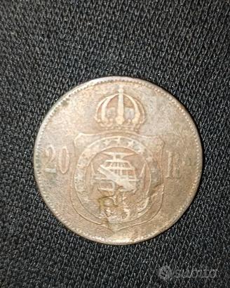 20 reis brasiliane imperatore Pietro secondo 1869
