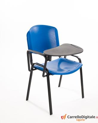 Sedia impilabile in Plastica BLU con RIBALTINA