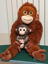 Peluche orango gigante con cucciolo