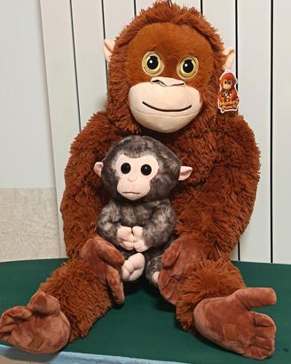 Peluche orango gigante con cucciolo