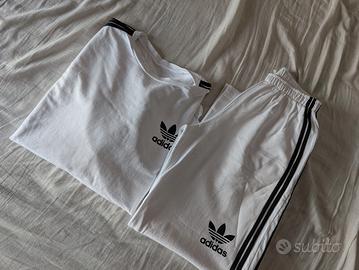 Tuta Adidas bianca e nera garzata - Taglia L  