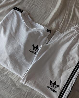 Tuta Adidas bianca e nera garzata - Taglia L  