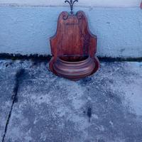 porta vaso in rame legno