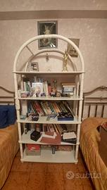 Libreria scaffale vintage bianco ad arco
