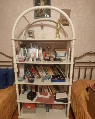 Libreria scaffale vintage bianco ad arco