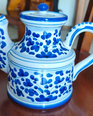 Teiera in ceramica di Deruta ceramica umbra dipint