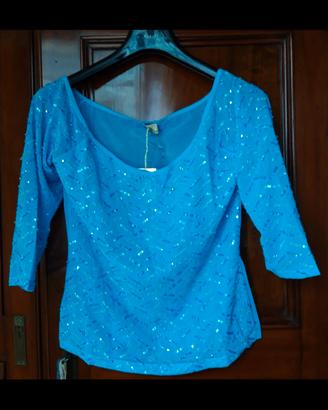 Sottogiacca turchese con strass