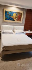 letto matrimoniale completo in pelle