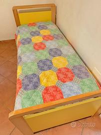 Letto singolo 90×200 cm con cassettone e materasso