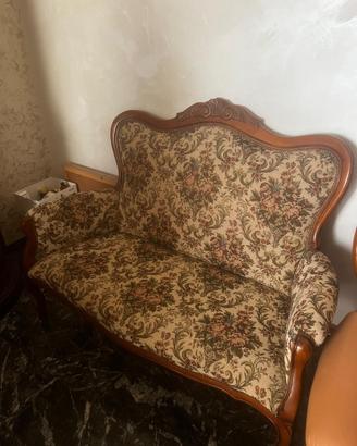 Salotto in tessuto gobelin (divano + 2 poltrone)