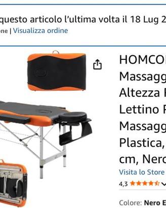 Lettino da massaggi pieghevole