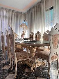 Tavolo + 8 sedie stile Luigi XVI