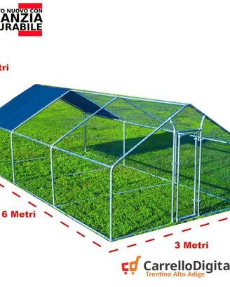 Gabbia Galline 3x6 m x h 2 m – 18 mq - blu