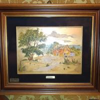 Quadro con serigrafia dipinta a mano in oro gisca