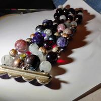 braccialetto argento 935 con pietre tonde miste