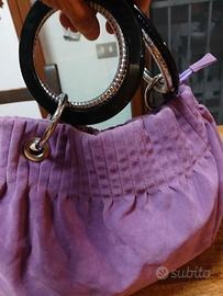 Borsa viola simil-velluto, vintage