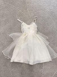 Vestito corto a bretelle bianco