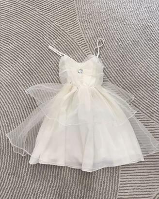 Vestito corto a bretelle bianco